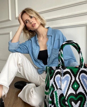 Шелковый тоут Grand (L) PROSPERITAS CORDIS! (Сердце удачи) PROSPERITAS.CORDIS/L